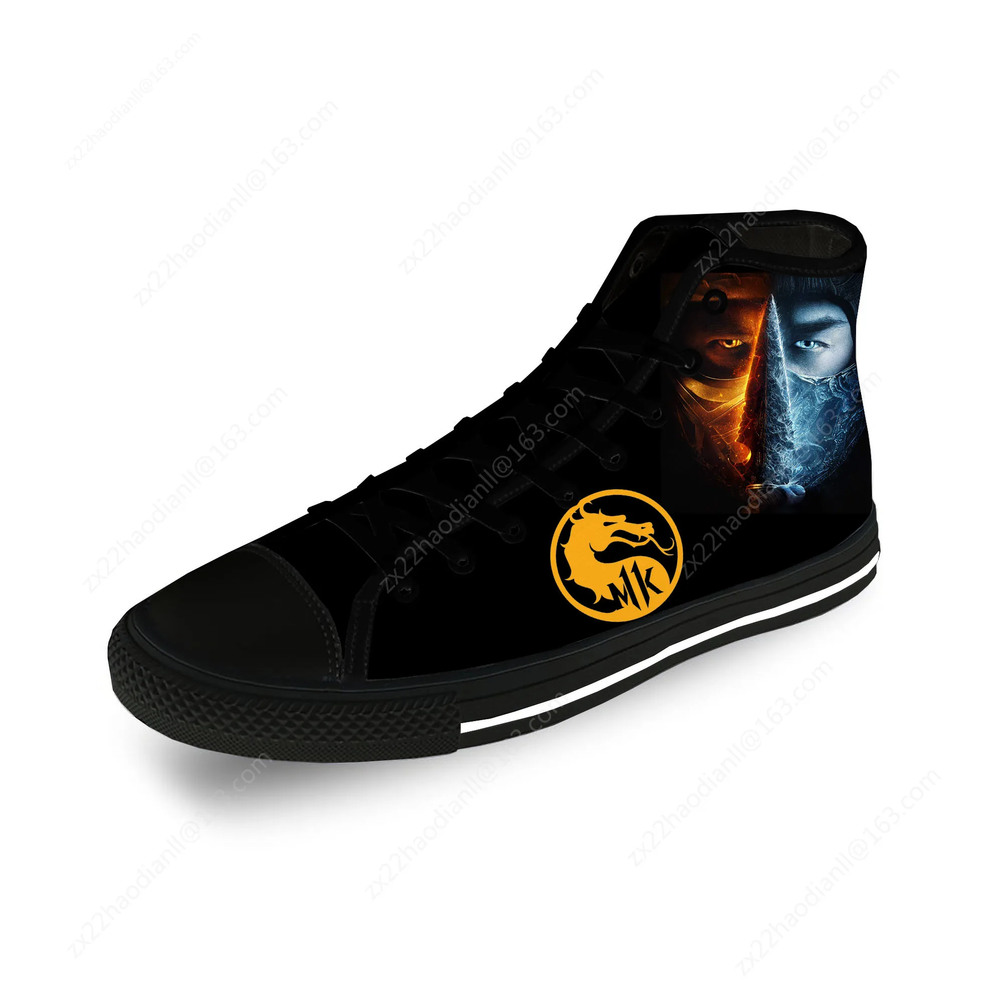 Mortal Kombat High Top Sneakers Mens Womens Teenager Casual 3D Print Shoes Canvas Running Shoes Breathable Lightweight shoe