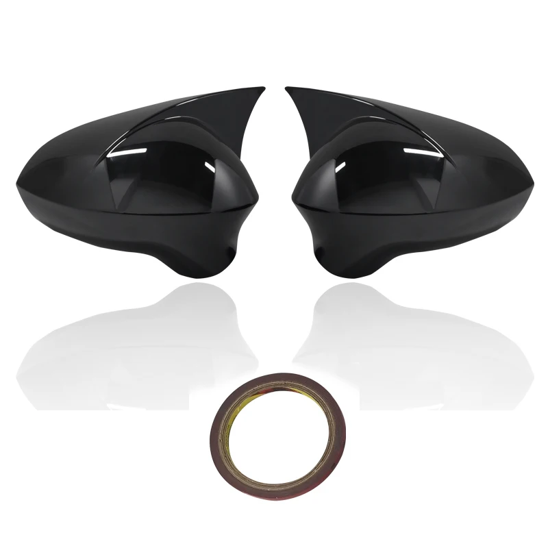 Ultimate Styling Black Pair Left & Right Door Wing Mirror Cover Caps For Seat Leon MK1 (2003-2005)