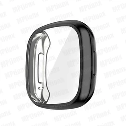 Premium Plated TPU Screen Protector and Bumper Cover - Fitbit Sense 2 (Black)