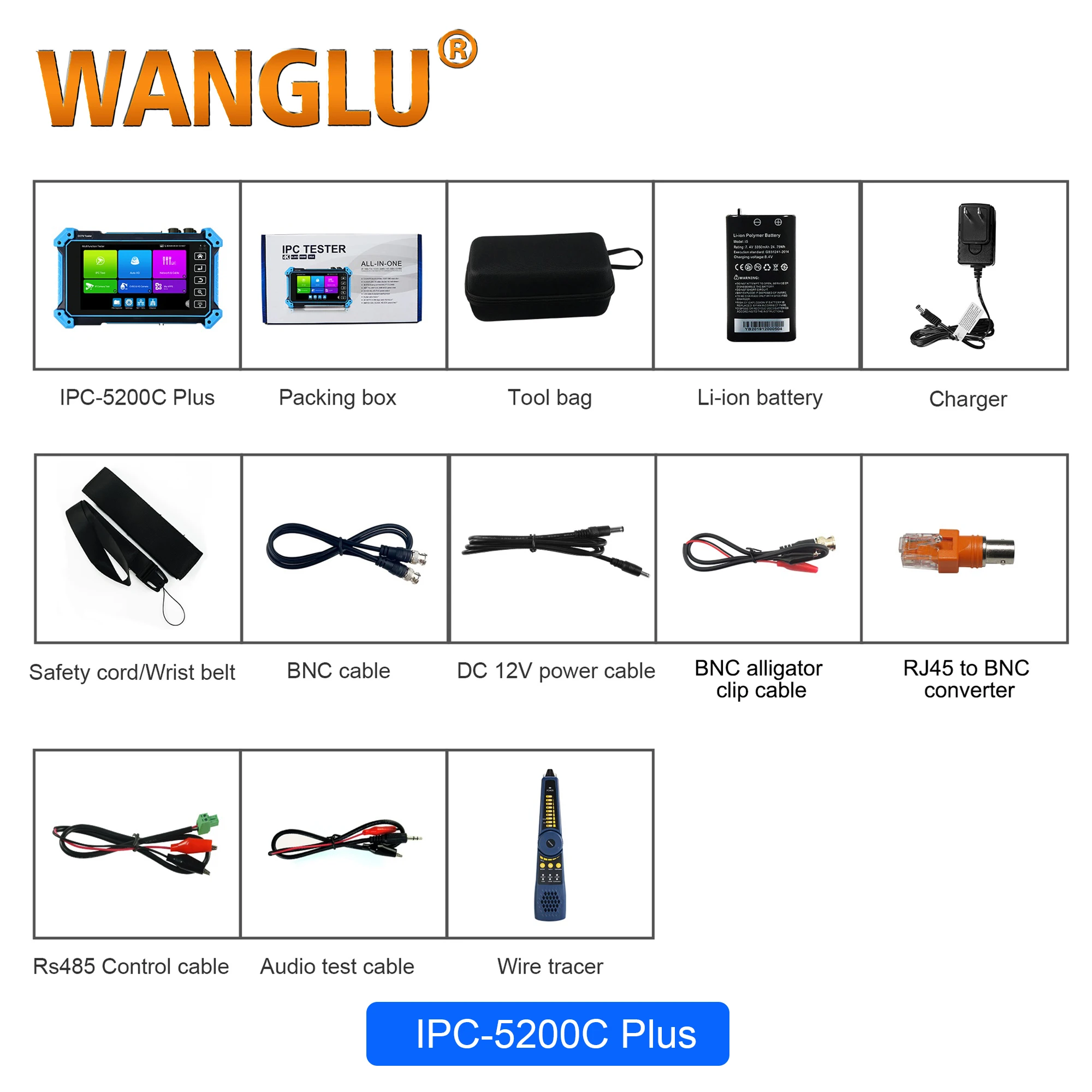 Tester per telecamera IP 8K IPC-5200C Plus aggiornato 8MP AHD TVI CVI SDI Tester per telecamera IP analogica Tester per telecamera CCTV con ingresso VGA HD - immagine 2