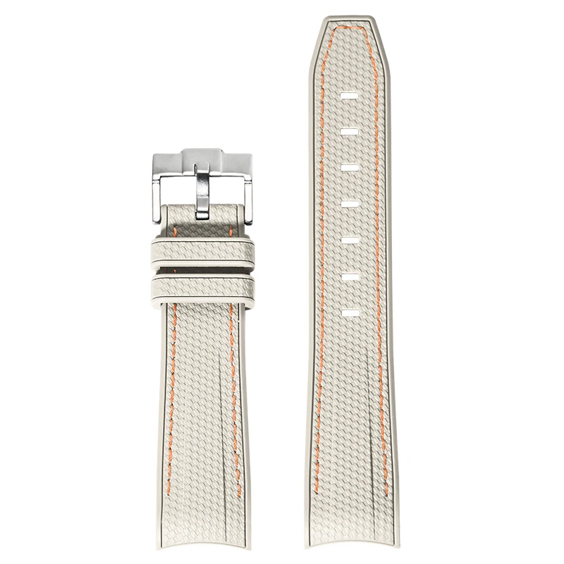 20mm Premium Diving Strap - Arc Curved End TPU Rubber Bracelet with Watch Band Tools