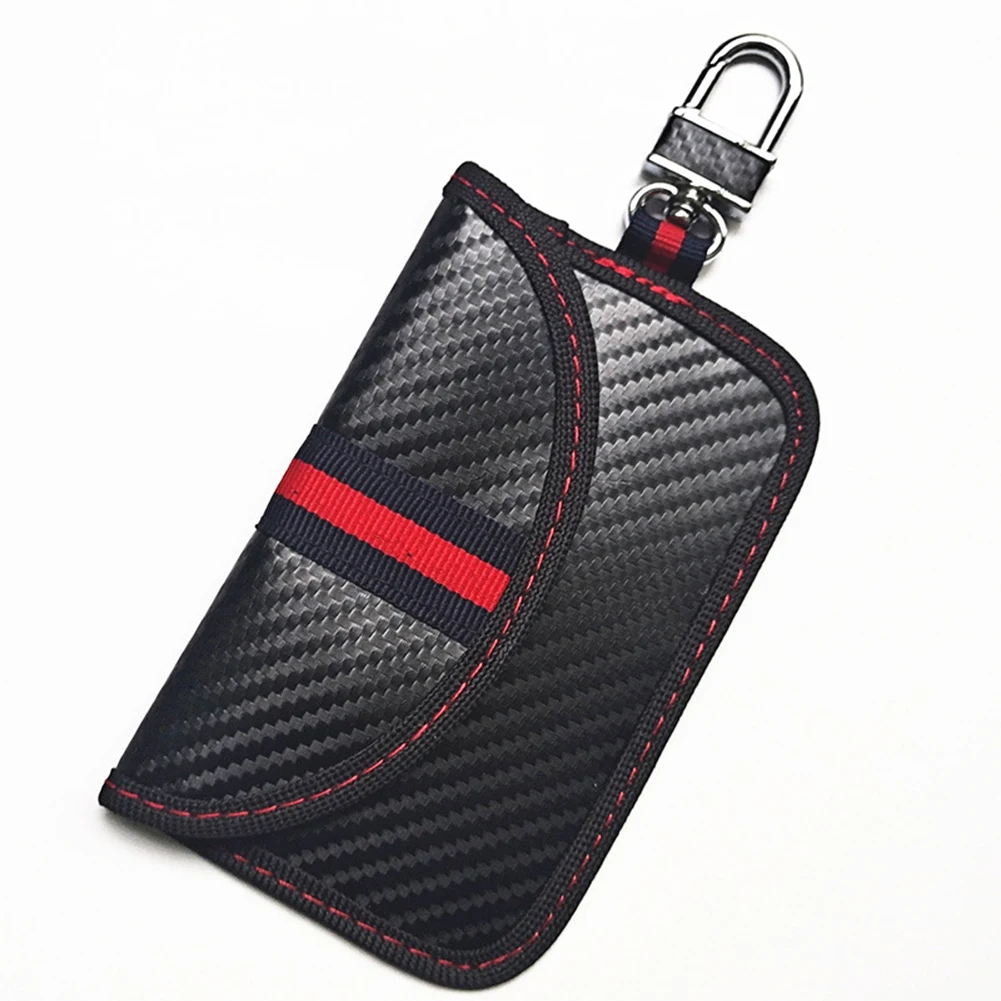 Funda de cuero para llave de coche, bloqueador de señal de llave, bolsa