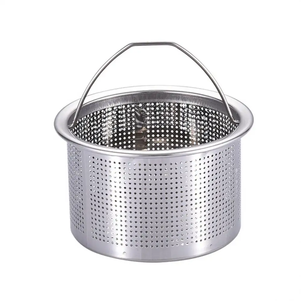 Stainless Steel Kitchen Sink Strainer Plug Anti Clogging Garbage Disposal  Collector Dense Drilling Filter Basket With Handle - AliExpress