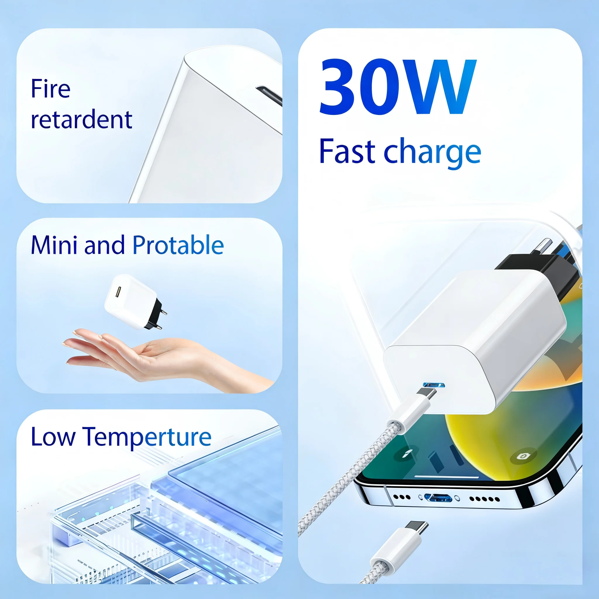 Google Original 30W Fast Charging USB-C Charger with Cable