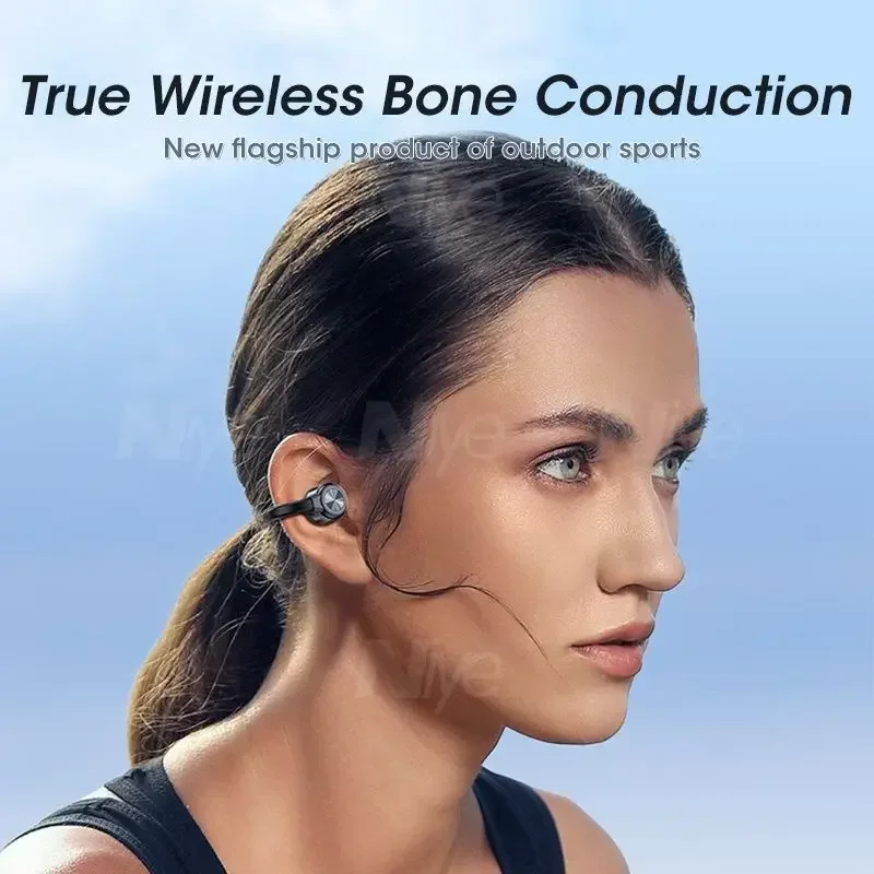 Real Bone Conduction Earphones Wireless TWS Earbuds Bluetooth Headphones Earcuffs Sound For Sports Running Headset For Blindman