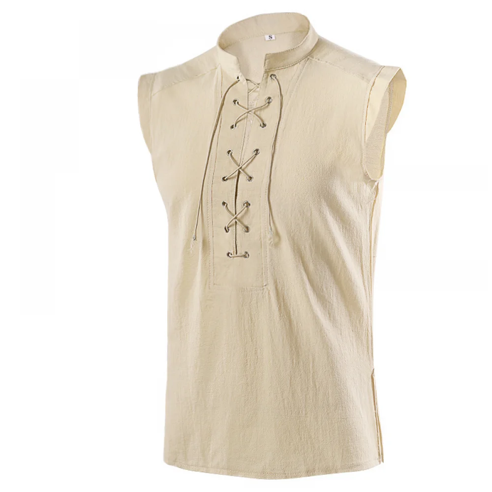 thumbnail image 1 of Camisa sin mangas bárbara para hombre, pirata, renacentista, vikingo, steampunk, medieval, gótica, celta, ropa, disfraces de Halloween, 1 of 4