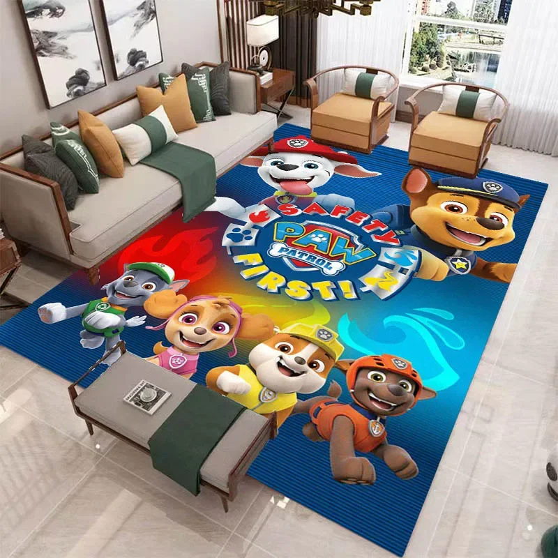 Decorative Carpet Non Slip Carpet Kids Carpet 3D Cartoon PAW P-Patrol printed Carpet Living Room Bedroom Non-slip Home Bedroom Decor Area Rug Birthday Gift