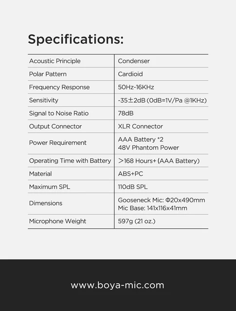 Microfono Da Tavolo BOYA BY-GM18CB | A Collo Di Cigno | Per Conferenze E Streaming - Foto 9