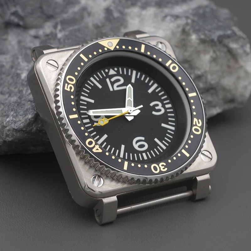 New Square Men's Watch C3 Luminous 28.5mm Dial Watch Cases NH36 Movement Fashion Bezel Sapphire Glass 20ATM Waterproof Diver watch dial accessories watch face accessories diving watch