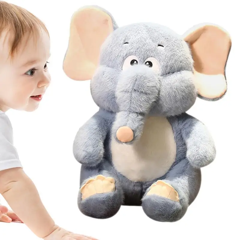 Plush Elephant Doll Toy Kids Play Back Cushion Cute Stuffed Elephant Child Accompany Doll Plushie Kids Gifts For Kids Birthday 4pcs sliding racing inertial pull back car toy child scooter miniature track