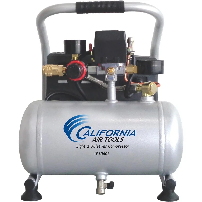 

California Air Tools CAT-1P1060S светильник и тихий портативный воздушный компрессор, серебристый