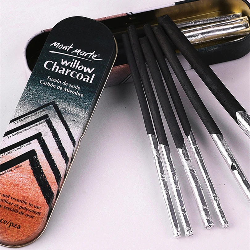 10Pcs/box Sketch Drawing Willow Charcoal Pencil Painting Design with Charcoal Strips Professional of Sketch Pen Art Supplies