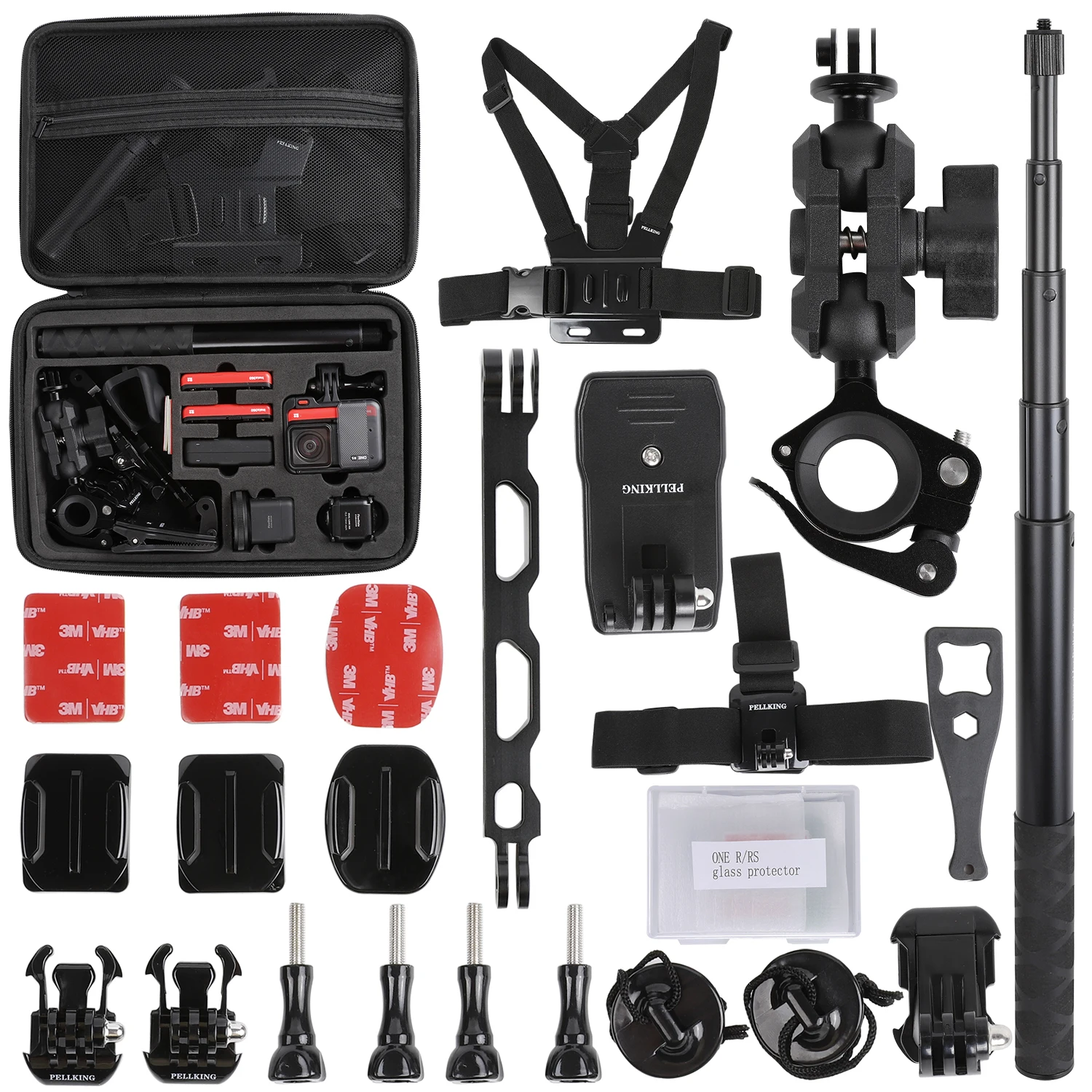 MotocycleBikeAccessoryKitforInsta360ONERSRCarryingCaseHandlebarsMountSelfieStick