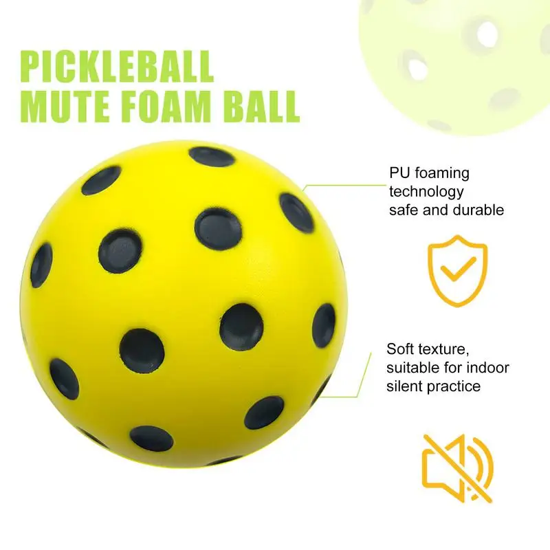Quiet Foam Pickleballs Silent Pickleball Ball Practice Balls With Exact Real Ball Bounce Soft PU Pickleball For Indoor Use pickleball balls