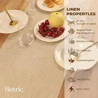 Linen Table Runner 100% Pure Linen Khaki Grey Table Runner Home Christmas Wedding Party Restaurant Dining Table Cloth Decoration 2
