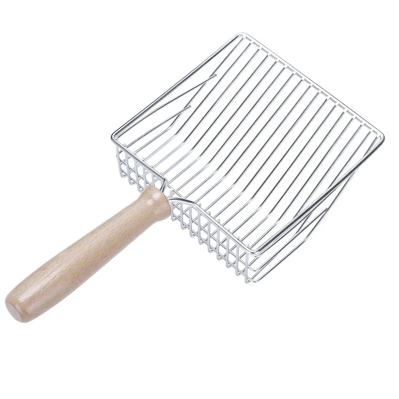 

Large Cat Shovel Solid Wood Handle Stainless Steel Material Cat Poop Cleaning Shovel Pet Cleaning Accessories Supplies