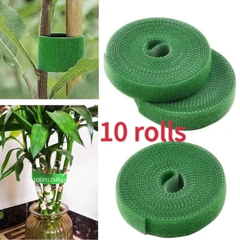 10 rotoli di fascette per piante in nylon Fasciatura per piante Gancio per legare Supporto per piante regolabile Nastro di fissaggio riutilizzabile per accessori da giardino domestico 1