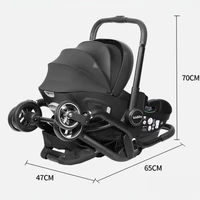 Poussette bébé 3 en 1 avec couffin, poussette de poche pliable bidirectionnelle, marcheur pour bébé, vente en gros 2
