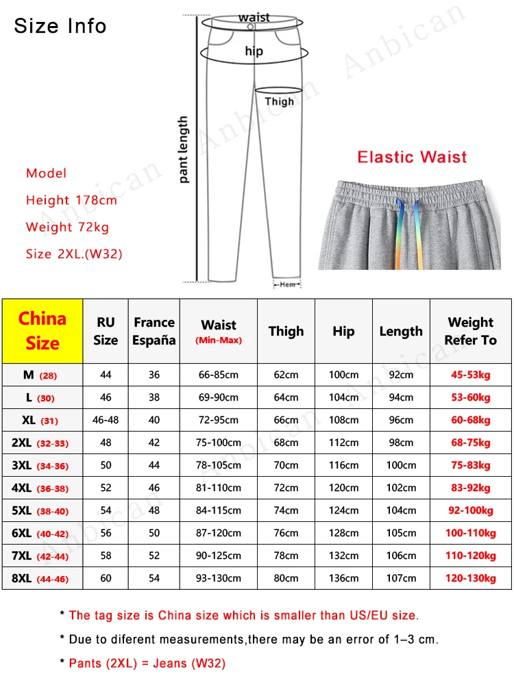 Winter Men's Sweatpants Warm Joggers Big Size 8XL 7XL 6XL Fleece Liner Cotton Sports Pants Colorfull Drawstring Thermal Trousers 6
