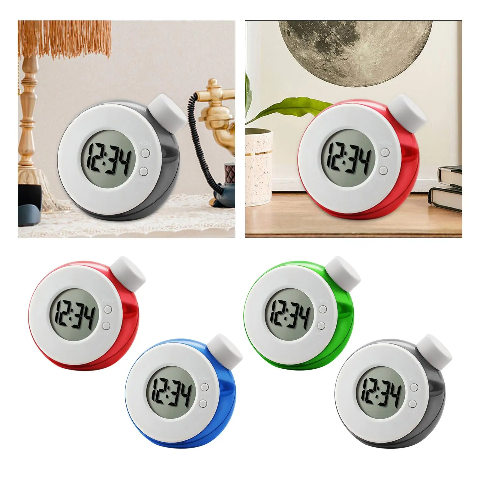 Eco-Friendly Vintage-Style Water Powered Digital Alarm Clock