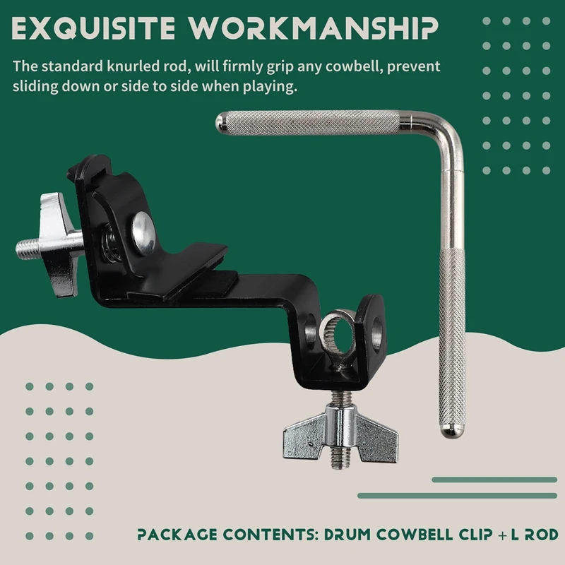 Bass Drum Cowbell Clamp Cowbell Holder Accessories Percussion Mounting Bracket For Drum Drummer Instrument