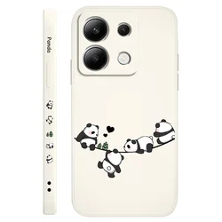 Adorable Baby Panda Liquid Silicone Phone Case Cover for Redmi Note 11ProPlus (White)