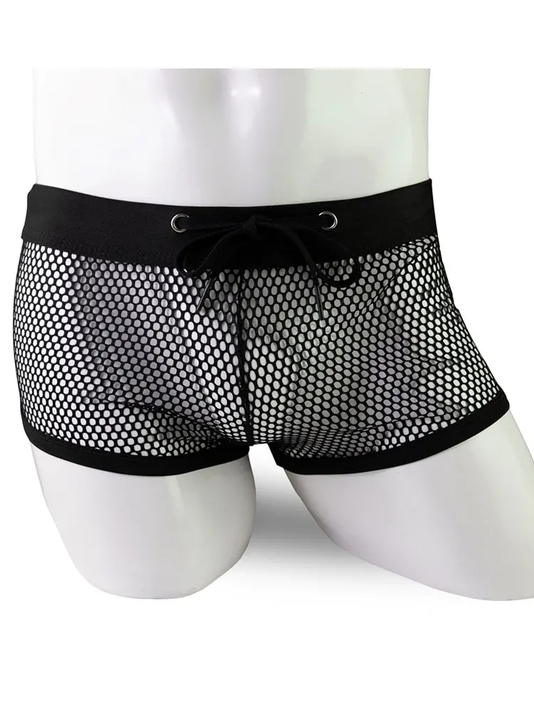 

Соблазнительное Сетчатое Прозрачное нижнее белье, дышащие Прозрачные Боксеры, мужские трусы, трусы с выпуклым мешочком, нижнее белье в стиле слипы