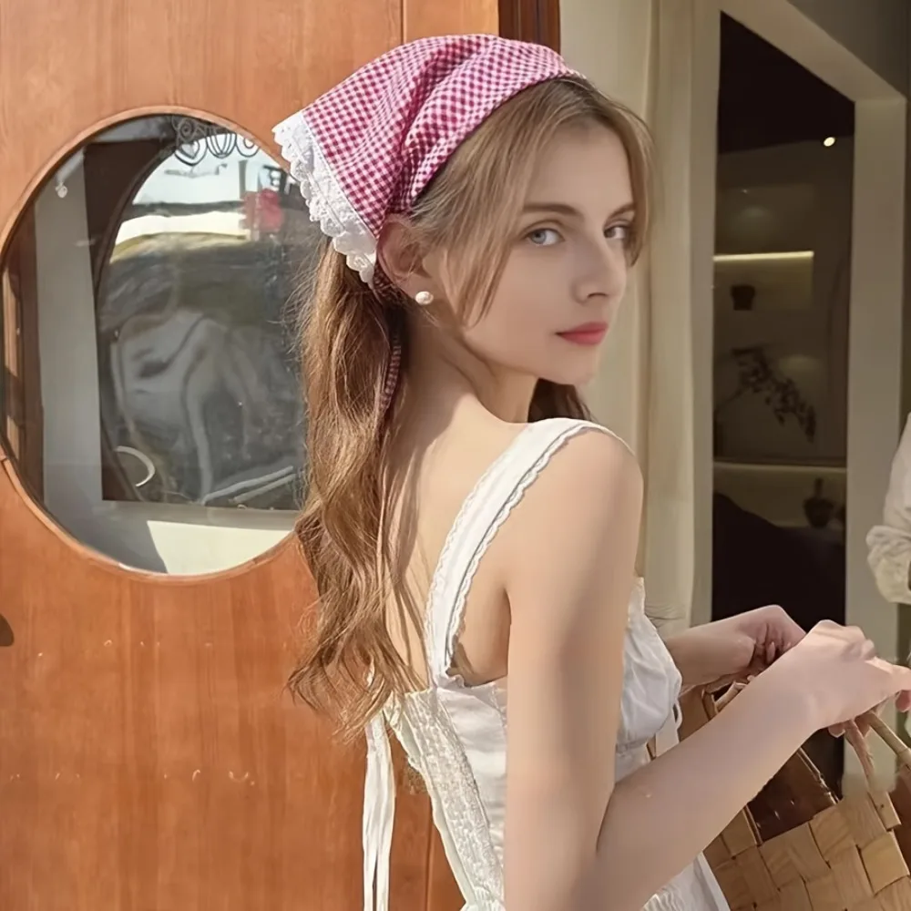 1 Stück Vintage-Stirnband mit Spitze, Damen-Dreiecks-Haarband, schicker Haarschmuck für Seaside Vibes, süßes und süßes Stirnband