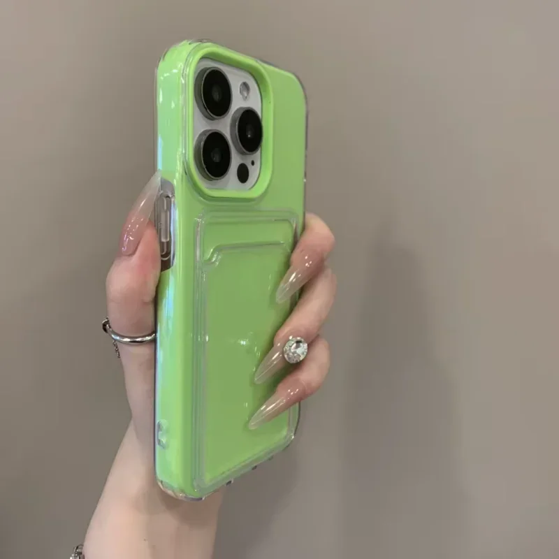 Elegant Clear Card Holder Phone Case with Wallet & Shockproof Protector