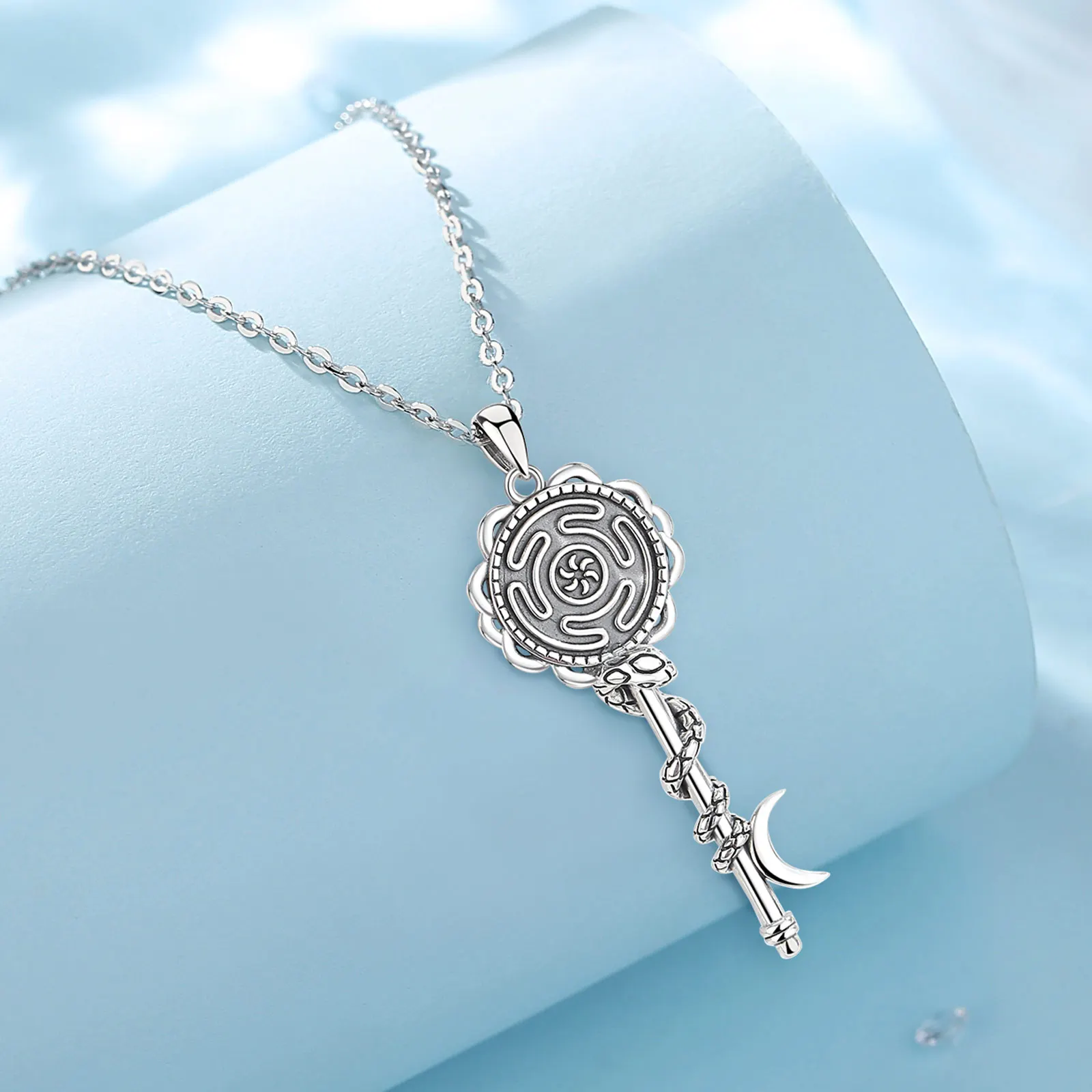 Eudora 925 Sterling Silver Hekate Wheel Necklace Vintage Snake