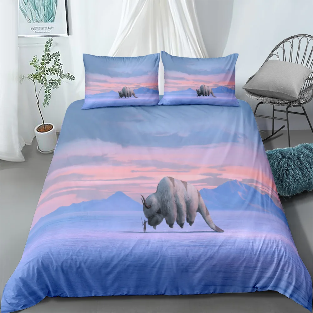 

Movie Last Airbender Avatar Bedding Set King Queen Double Full Twin Single Size Duvet Cover Pillow Case Bed Linen Set