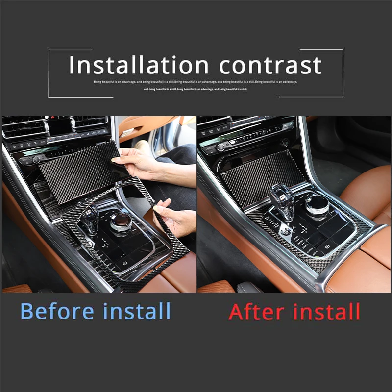 Luxury Carbon Fiber Central Control Gear Panel Frame Interior Accessory