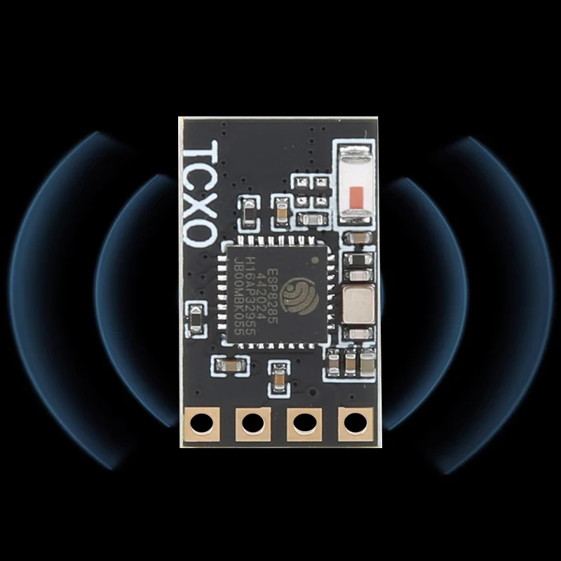 Module ELRS 2.4G TX RX pour drone FPV, emballé dans sa boîte d'origine avec accessoires.