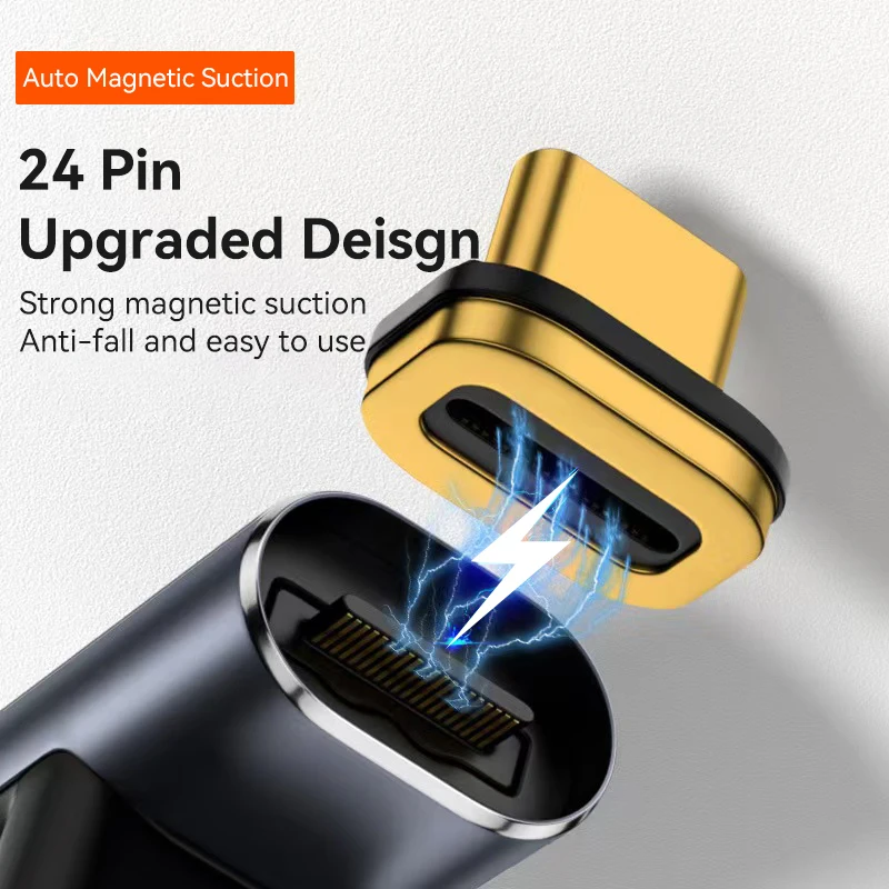 USB C 8K 40Gbps 140W USB4.0 Magnetic Adapter 24Pin Fast Charge Connector for Thunderbolt4 MacBook iPad Pro Samsung Headphone HUB otg adapter usb to type c adapter type c adapter