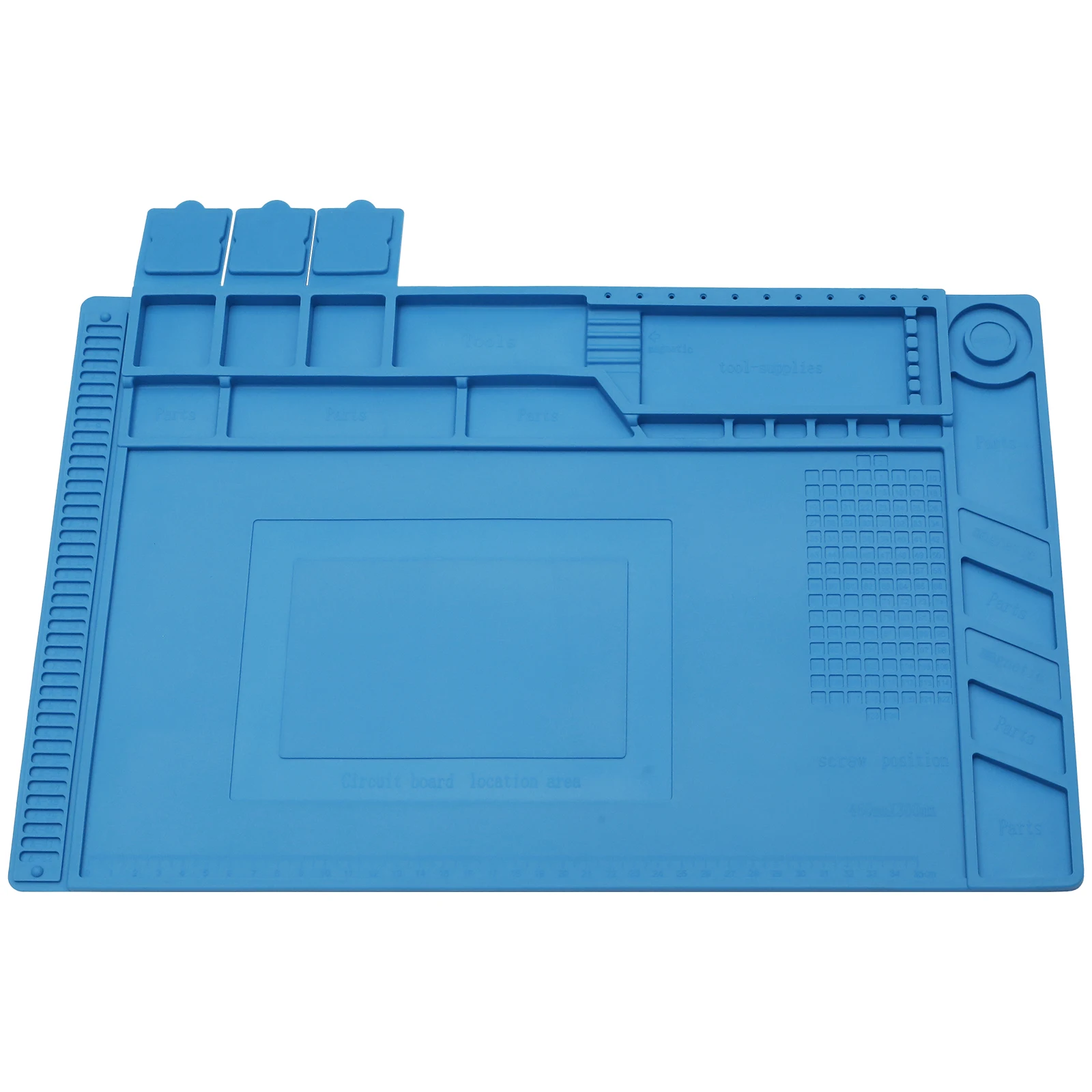 

Silicone Repair Mat 932°F/ 500°C Heat-Resistant Soldering Mat Anti-Slip Electronic Repair Work Mat with Magnetic Area and Scale