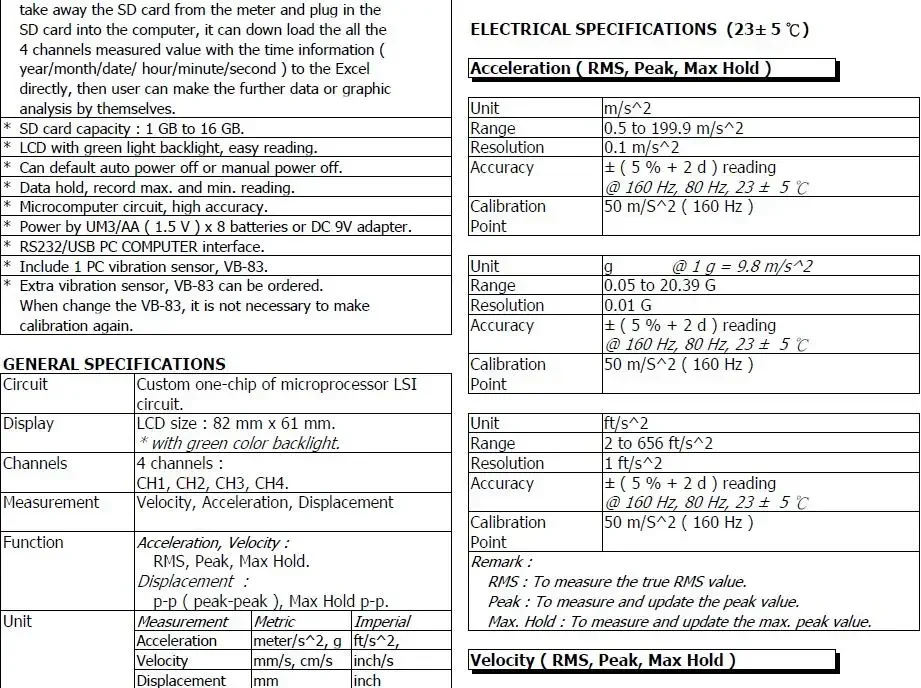 Lutron BVB-8207SD 4 Channel Digital Vibration Meter Real-Time Data Recorder Analyzer for Industrial Use detail image 2