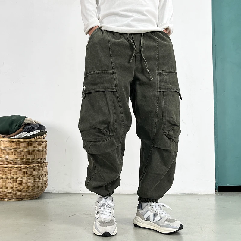 Casual Pants Men Plus Size Cargo Vintage Big Pocket Wear-Resistant Baggy Khaki Joggers for casual pants,sports pants,tactical pants,casual sports pants