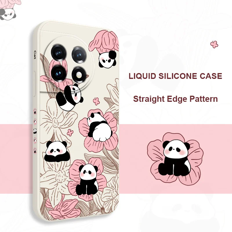 Floral Panda Liquid Silicone Phone Case