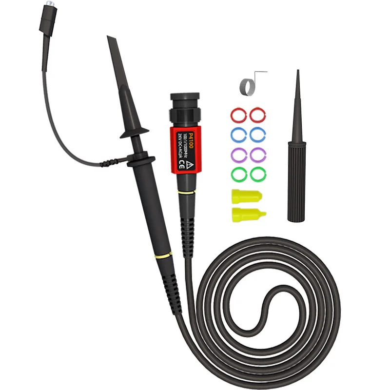 P4100 High Voltage Oscilloscope Probe 100:1 2KV 100MHz 100X Safety BNC Connector for Oscilloscope Adjustable attenuation oscilloscope probe