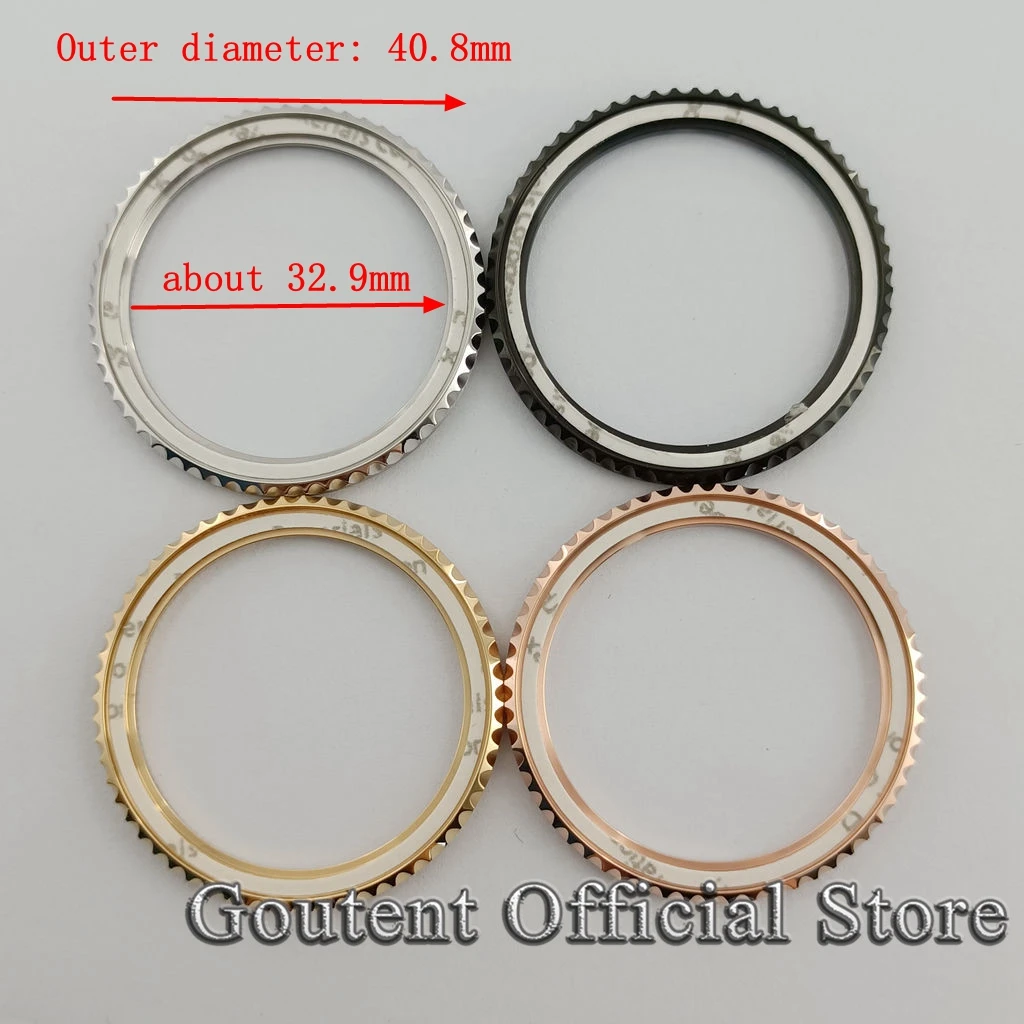 Goutent 40.8 مم * 32.9 مم إطار ساعة فضي/أسود/ذهبي...