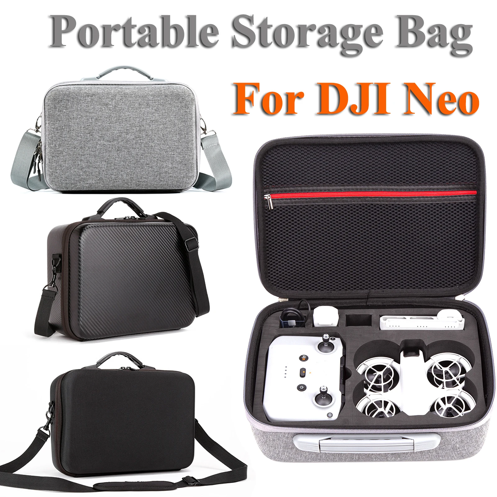 Carrying storage bag for DJI Neo Fly More Combo drone portable handbag with strap shoulder case