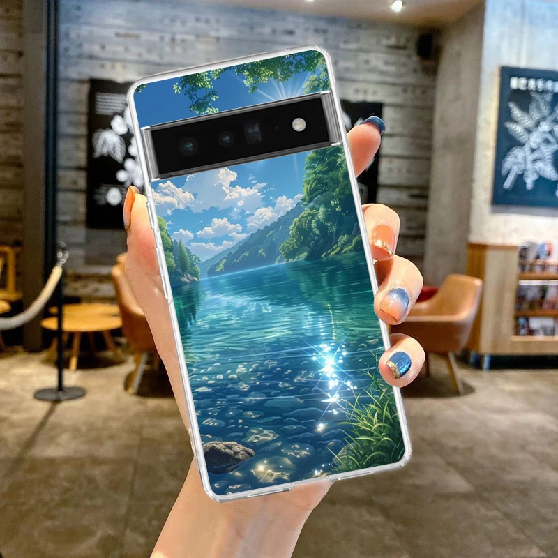 Japanese Anime Landscape Art Soft Clear TPU Phone Case Cover