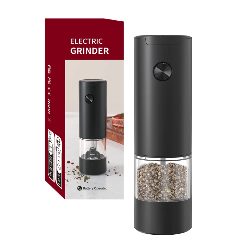 Electric Automatic Salt and Pepper Grinder Set Gravity Spice Mill ...