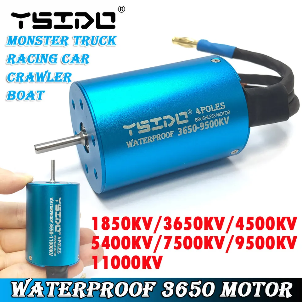 3650 1500KV Brushless Motor For 1/10 RC Crawler - 4 Pole High Torque, Low Speed Motor