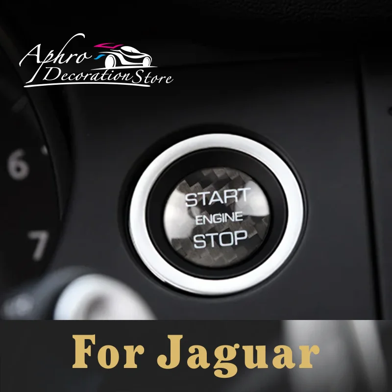 Per Jaguar Car Engine Start Stop Button Cover Adesivo In Fibra Di Carbonio