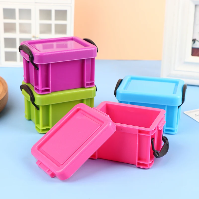 

1PC 1:12 Dollhouse Miniature Storage Basket Box Model Living Room Scene Decor Dollhouse Furniture Accessories