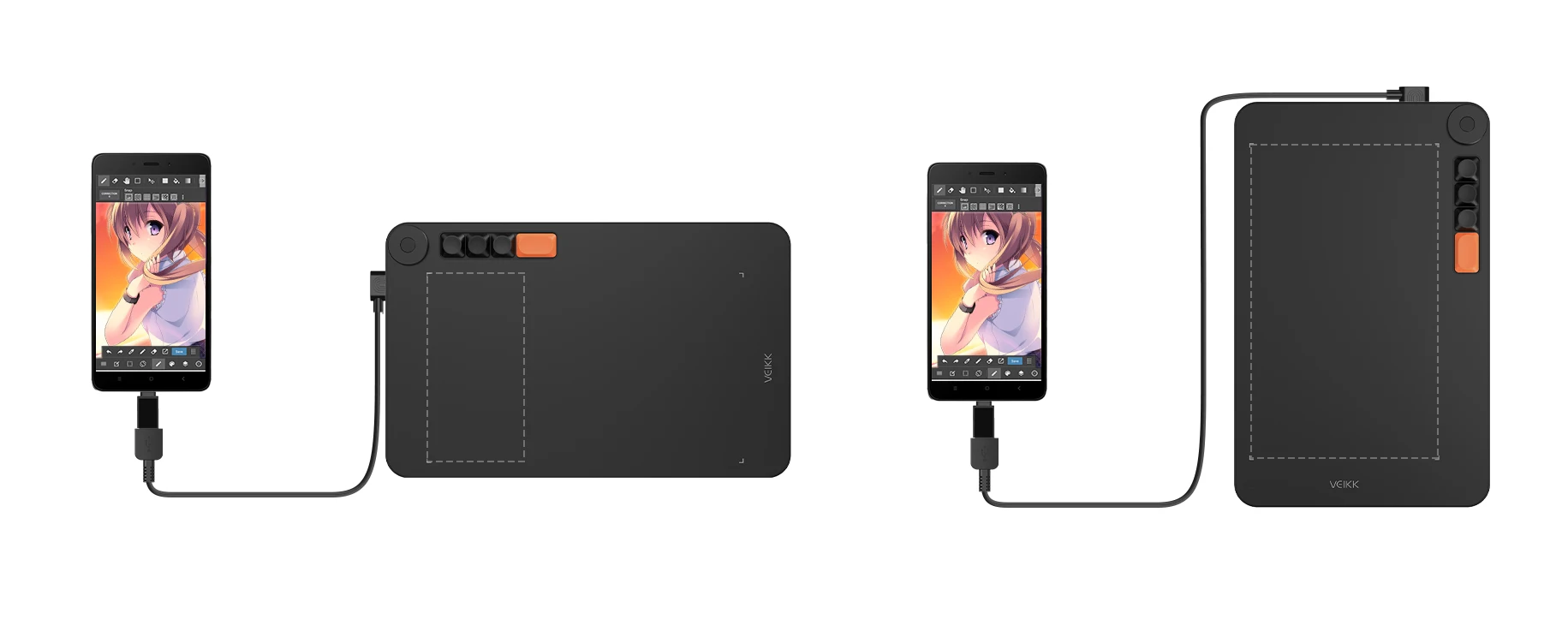 Polegada gráficos digitais tablet com 4 teclas