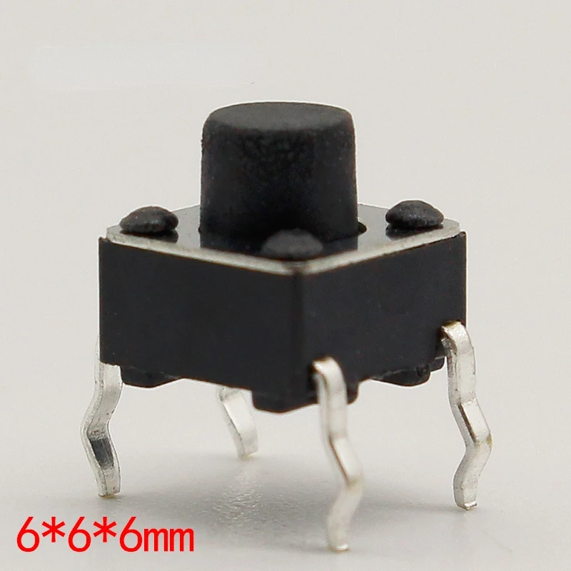 50Pcs/Lot 6X6X6Mm 4Pin G91 Tactile Tact Push Button Micro Switch Direct Self-Reset Dip Top Copper