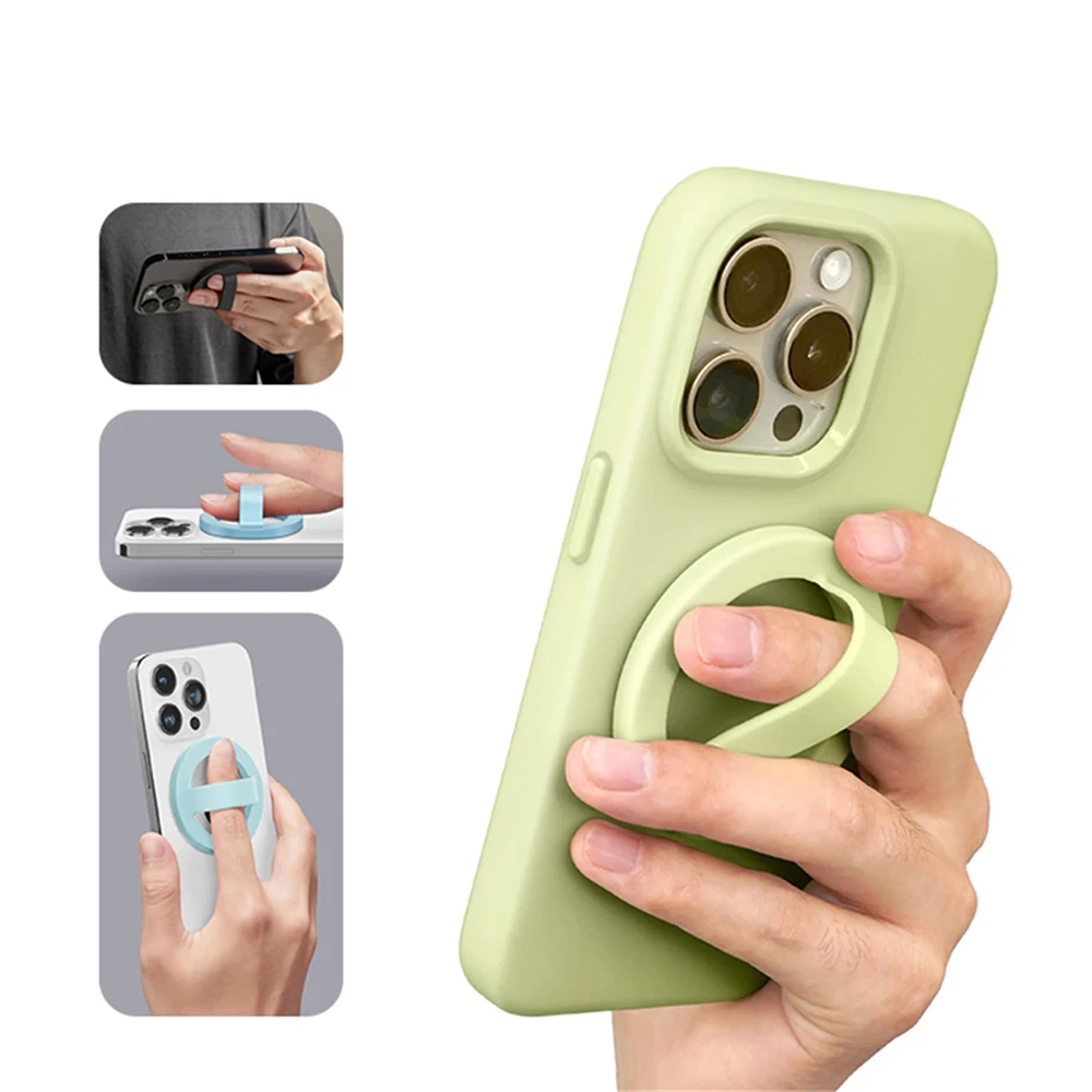 Magnetic Silicone Ring Holder for Phones - Universal Ring-Shaped Grip Accessory