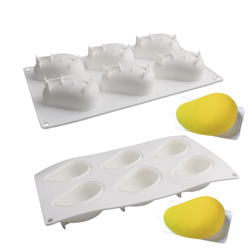Description Picture 4 of itemMeibum Mangifera Design Silicone Cake Moulds Fruit Mousse 6 Cavity Mango Pastry Baking Tools Dessert Kitchen Bakeware